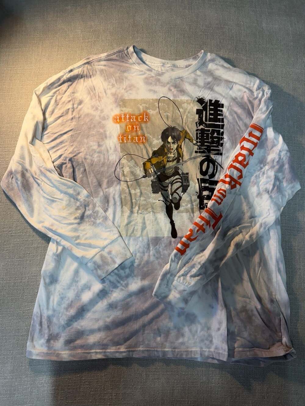 Ripple Junction Attack on Titan Season 3 Eren Yeager Tie-Dye Long Sleeve T-Shirt